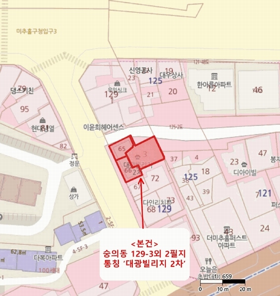 2025타경505916 인천광역시 미추홀구 독정이로118번길 4, 대광빌리지 7층 703호 오피스텔 경매 이미지