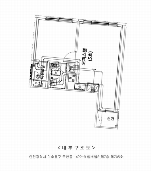 2025타경508028 인천광역시 미추홀구 미추홀대로597번길 106, 엠버빌2 7층 705호 오피스텔 경매 이미지