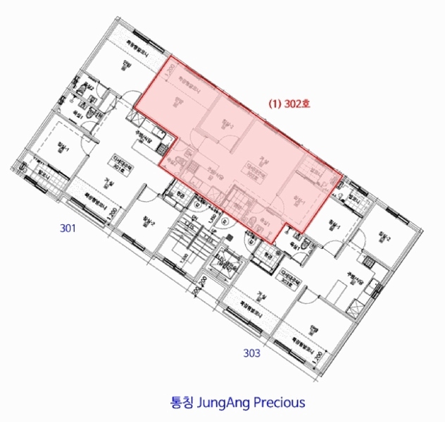 2025타경509961 인천광역시 미추홀구 인주대로237번길 21-11, JungAngPrecious 3층 302호 다세대(빌라)[공급17평형] 경매 이미지