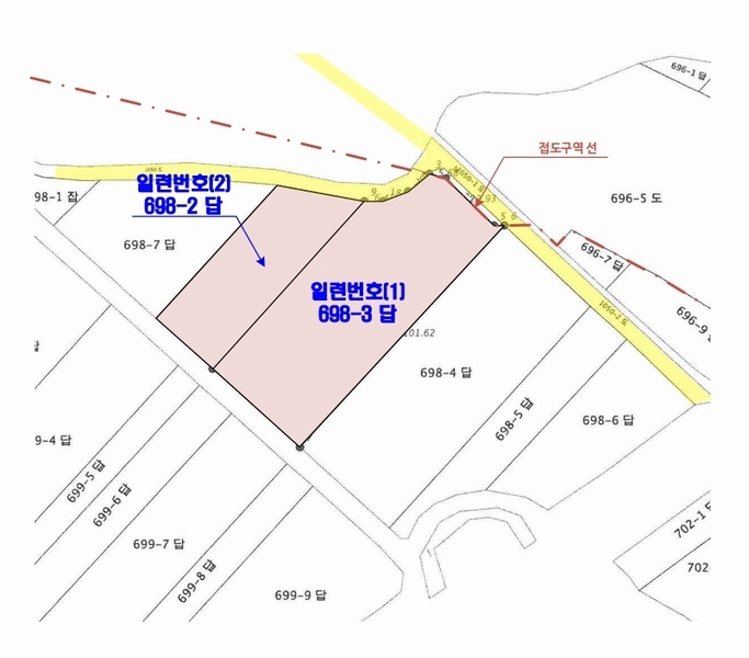 2025타경51305 충청남도 당진시 석문면 삼봉리 698-3 농지 경매 이미지