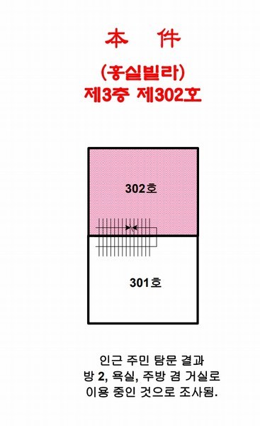 2024타경567832 인천광역시 부평구 배곶남로9번길 34-13, 홍실빌라 3층 302호 다세대(빌라)[공급14평형] 경매 이미지