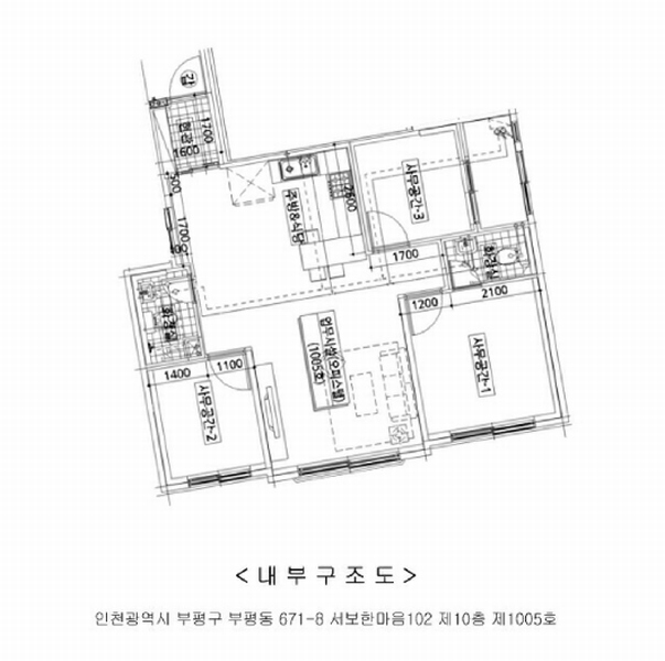 2025타경503446 인천광역시 부평구 경인로912번길 31, 서보한마음102 10층 1005호 오피스텔[계약24평형] 경매 이미지