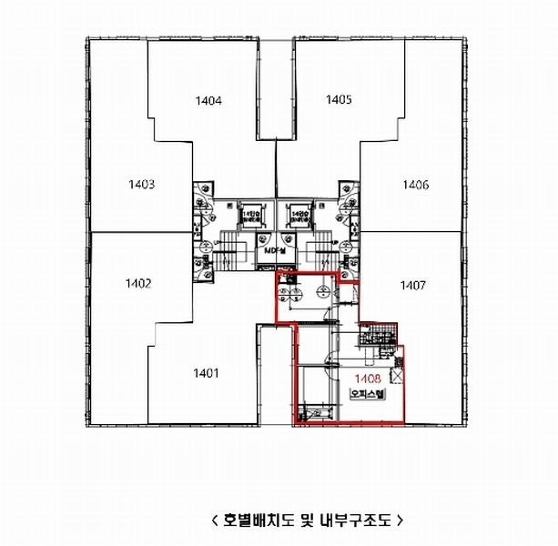 2025타경509511 인천광역시 미추홀구 주안로 123, 주안룩소르주상복합공동주택 14층 1408호 오피스텔[계약24평형] 경매 이미지