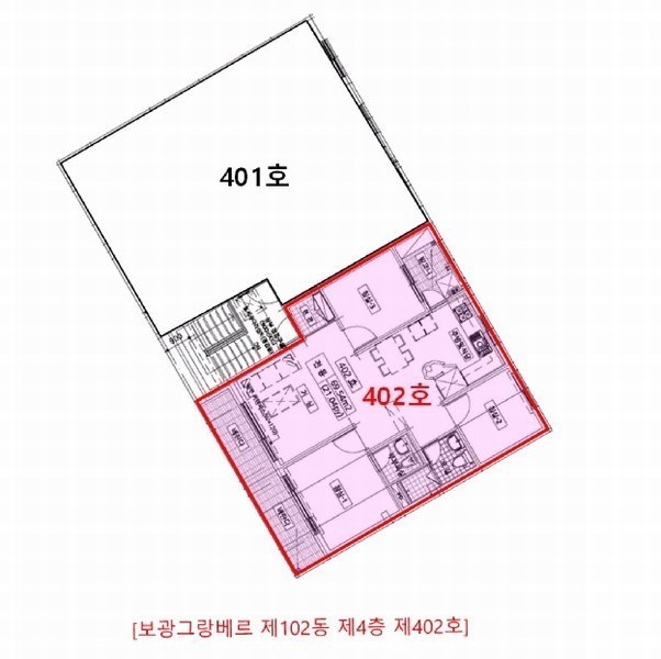2025타경510770 인천광역시 서구 서달로 14-12, 보광그랑베르 102동 4층 402호 다세대(빌라)[공급32평형] 경매 이미지