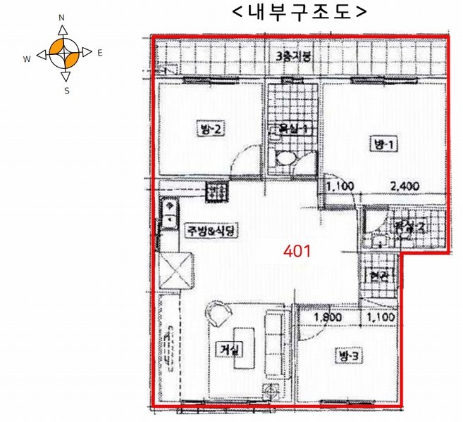 2025타경513351 인천광역시 부평구 일신로40번길 39, 백산파크빌 4층 401호 다세대(빌라) 경매 이미지