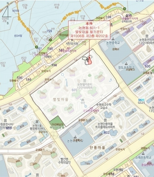 2024타경524965 인천광역시 남동구 논현로 235, 별빛마을웰카운티 1006동 2층 202호 아파트[공급47평형] 경매 이미지