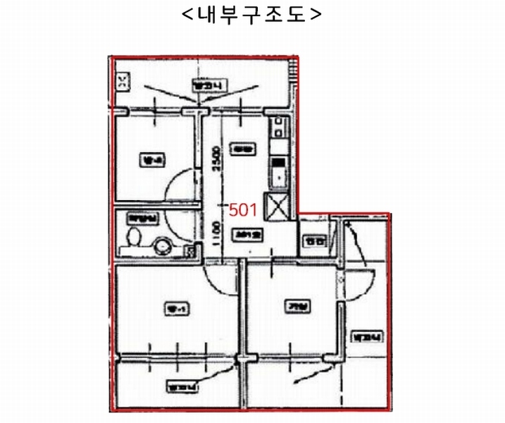 2024타경544518 인천광역시 부평구 평천로37번길 6-22, 미래타운 105동 5층 501호 다세대(빌라)[공급15평형] 경매 이미지