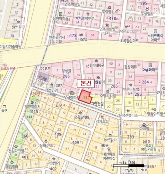 2024타경557224 인천광역시 미추홀구 주안서로53번길 68, 덕산하이츠 1동 3층 302호 다세대(빌라)[공급27평형] 경매 이미지