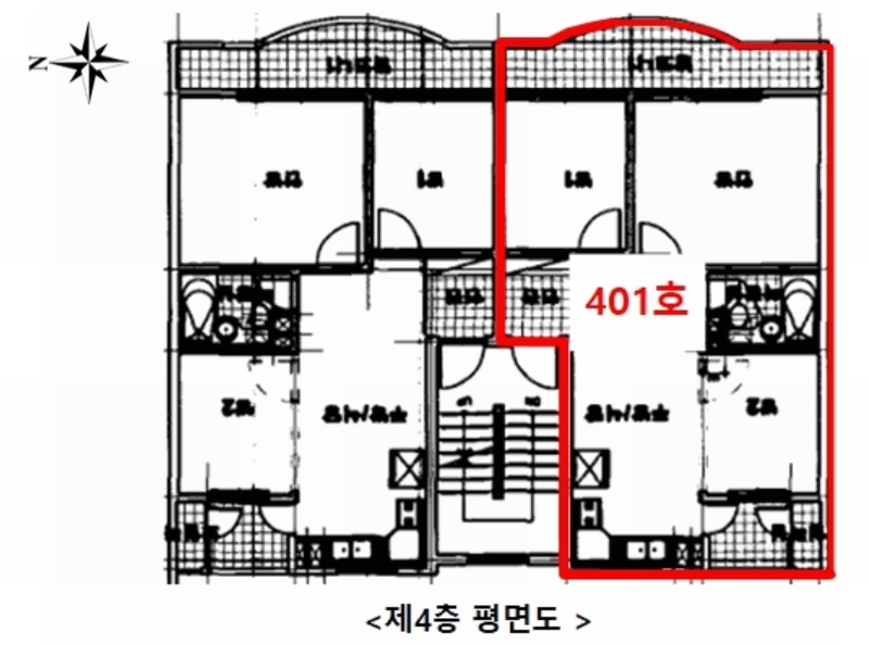 2025타경512449 인천광역시 미추홀구 학익소로61번길 49-1, 신명스카이뷰 비동 4층 401호 다세대(빌라)[공급18평형] 경매 이미지