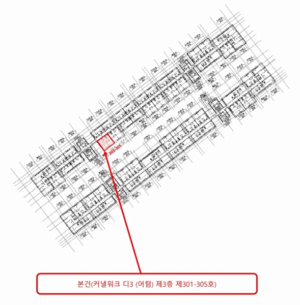 2025타경512580 인천광역시 연수구 아트센터대로 107, 커낼워크 디3 (어텀) 3층 301-305호 오피스텔[계약45평형] 경매 이미지