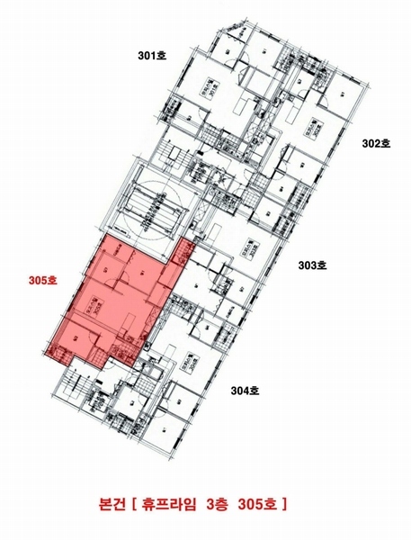 2024타경565010 인천광역시 미추홀구 인주대로45번길 44, 휴프라임 3층 305호 오피스텔[계약32평형] 경매 이미지