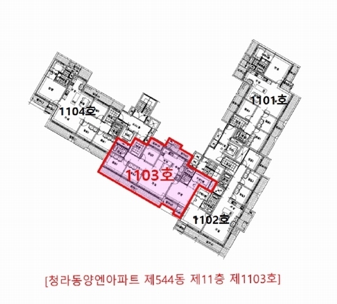 2025타경506827 인천광역시 서구 솔빛로 13, 청라동양엔파트 544동 11층 1103호 아파트[공급44평형] 경매 이미지