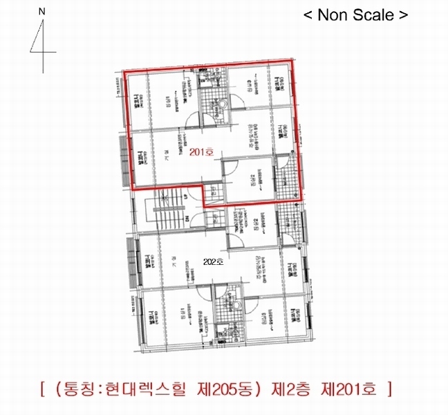 2025타경512496 인천광역시 계양구 양지말길 32-3, 현대렉스힐 205동 2층 201호 다세대(빌라)[공급18평형] 경매 이미지