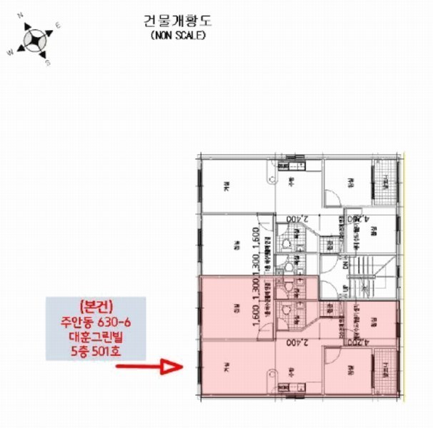 2025타경513552 인천광역시 미추홀구 한나루로563번길 14-12, 대훈그린빌 5층 501호 다세대(빌라)[공급19평형] 경매 이미지