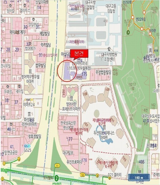 2025타경747 대구광역시 수성구 동대구로 354, 브라운스톤범어 32층 오-3207호 오피스텔[계약42평형] 경매 이미지