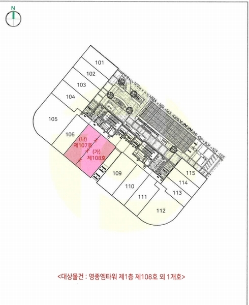 2024타경522716 인천광역시 중구 하늘중앙로225번길 3인천광역시 중구 하늘중앙로22○○○○, 영종엠타워 1층 108호외1개호영종엠타○○ 근린상가 경매 이미지