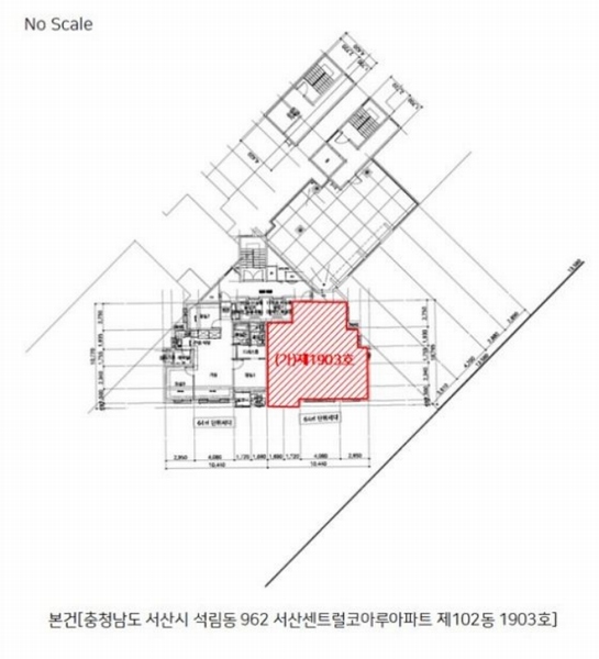 2025타경51063 충청남도 서산시 한마음2로 22, 서산센트럴코아루아파트 102동 19층 1903호 아파트[공급26평형] 경매 이미지