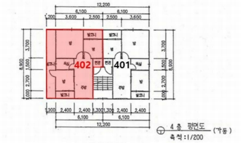 2024타경512405 인천광역시 계양구 계양산로 148-1, 궁전빌라 가동 4층 402호 다세대(빌라)[공급15평형] 경매 이미지