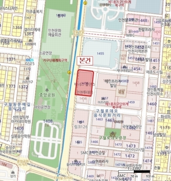 2024타경572087 인천광역시 남동구 예술로 138, 이토타워,꼬르띨레오피스텔 8층 840호 오피스텔[계약15평형] 경매 이미지