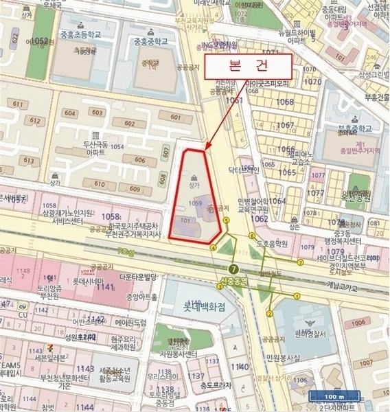 2025타경32792 경기도 부천시 원미구 신흥로 223, 신중동역랜드마크푸르지오시티 2층 233호 근린상가 경매 이미지