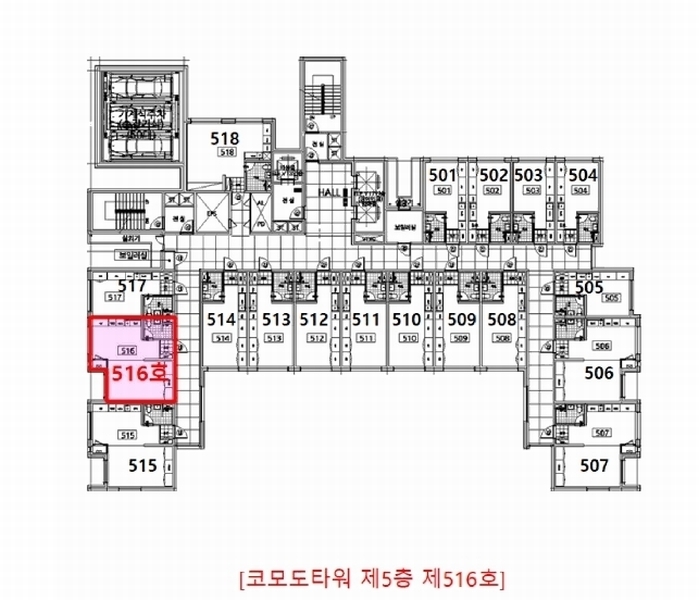 2025타경33586 경기도 부천시 소사구 심곡로9번길 51, 코모도타워 5층 516호 오피스텔 경매 이미지