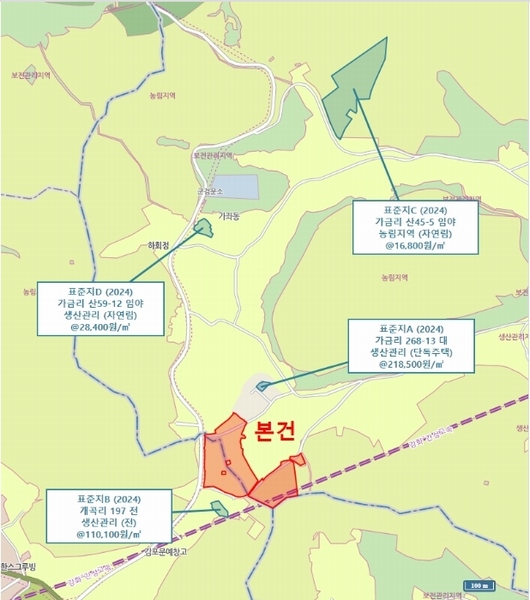 2024타경5467 경기도 김포시 월곶면 개곡리 193-4 임야 경매 이미지