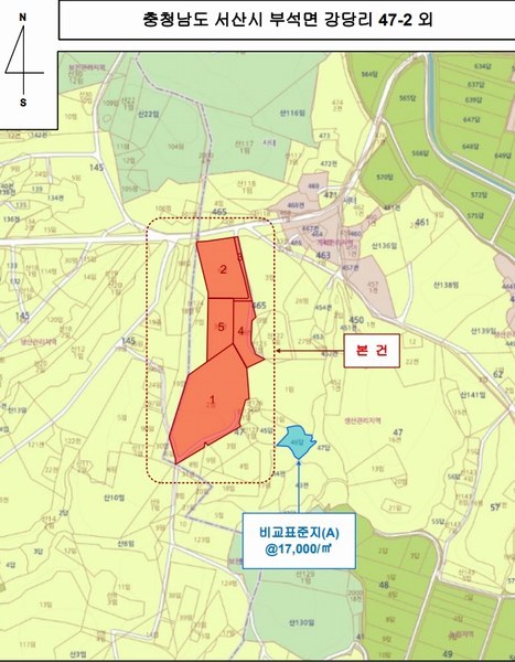 2025타경25 충청남도 서산시 부석면 강당리 47-2 임야 경매 이미지