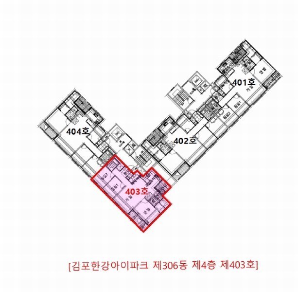 2025타경32709 경기도 김포시 김포한강4로420번길 100, 김포한강아이파크 306동 4층 403호 아파트[공급30평형] 경매 이미지