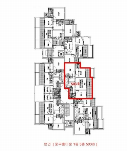 2024타경45892 경기도 김포시 풍무로 81-1, 풍무홈타운 1동 5층 503호 다세대(빌라)[공급19평형] 경매 이미지