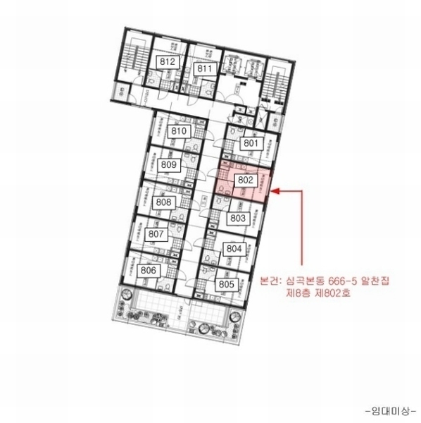 2024타경49535 경기도 부천시 소사구 심곡로9번길 43, 알찬집 8층 802호 아파트[공급6평형] 경매 이미지