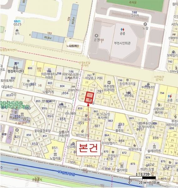 2025타경34153 경기도 부천시 원미구 심중로35번길 62, 지호빌 3층 302호 다세대(빌라)[공급10평형] 경매 이미지