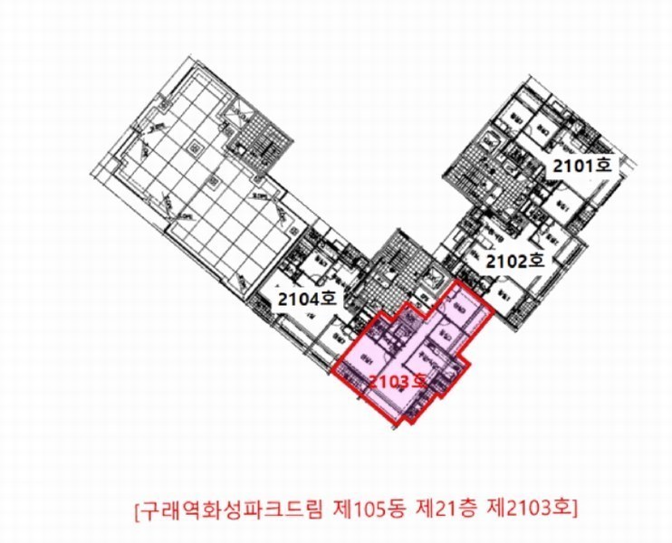 2025타경33824 경기도 김포시 김포한강8로 365, 구래역화성파크드림 105동 21층 2103호 아파트[공급34평형] 경매 이미지