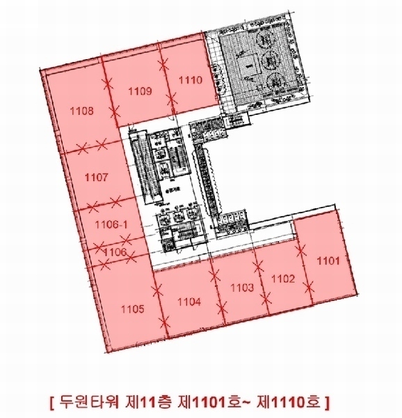 2025타경33573 경기도 김포시 김포한강9로75번길 180, 두원타워 11층 1101호외10개호 근린상가 경매 이미지