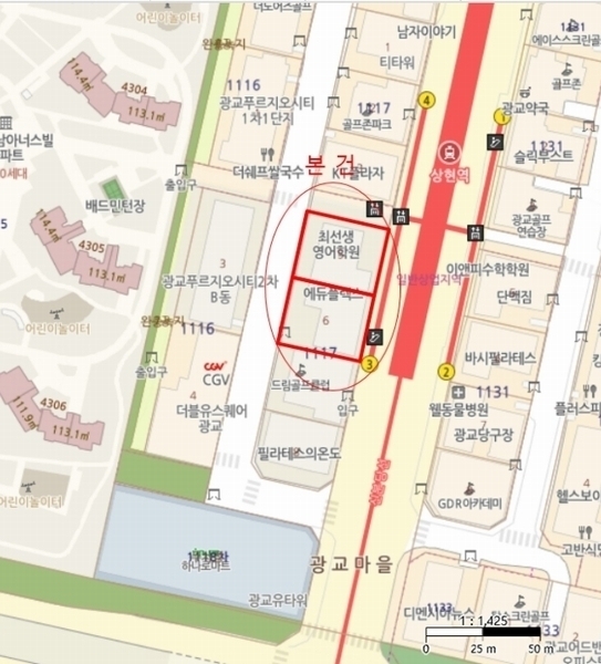2024타경76852 경기도 용인시 수지구 광교중앙로 305, 광교2차푸르지오시티 씨동 4층 409호 오피스텔[계약17평형] 경매 이미지