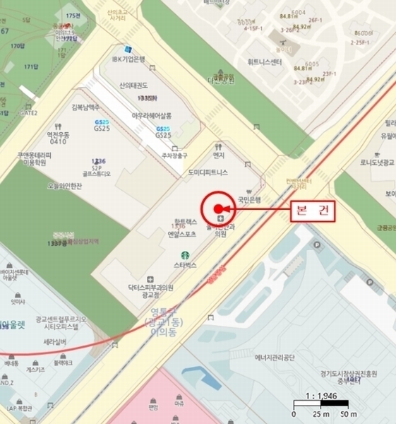 2024타경89490 경기도 수원시 영통구 광교중앙로 145, 광교엘포트아이파크 5층 씨503호 오피스텔[계약16평형] 경매 이미지