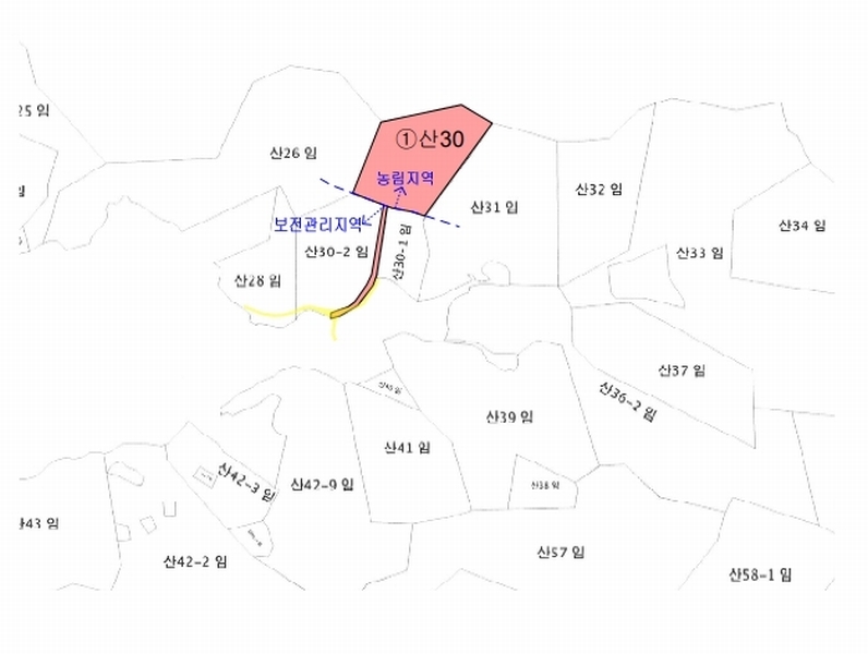 2025타경51259 충청북도 청주시 서원구 현도면 우록리 산30 임야 경매 이미지