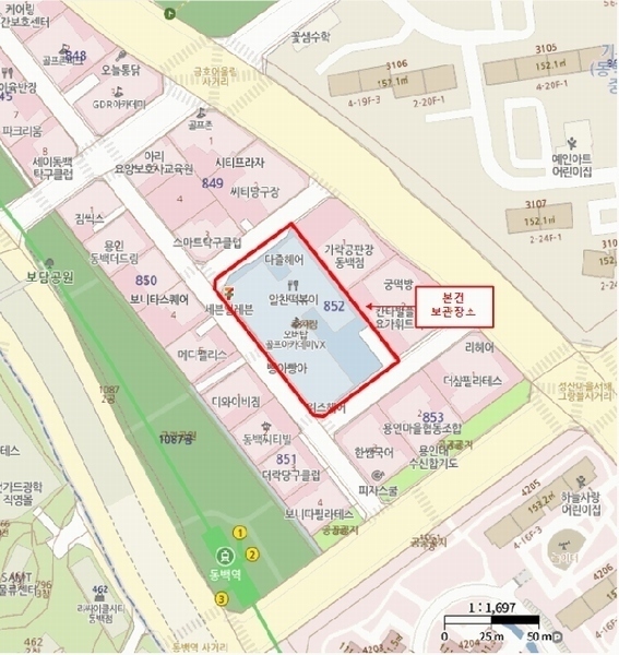 2026타경50176 경기도 용인시 기흥구 중동 852-3, 브릭스타워 3층 모닝 경매 이미지