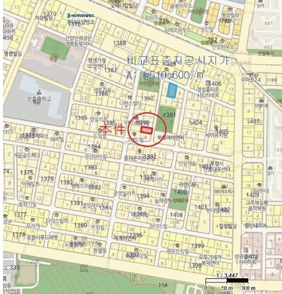 2025타경364 경상북도 포항시 북구 장성동 1391-8 대지 경매 이미지