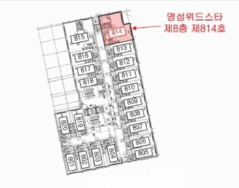 2025타경1378 경기도 오산시 청학로 266-22, 명성위드스타 8층 814호 오피스텔[계약33평형] 경매 이미지