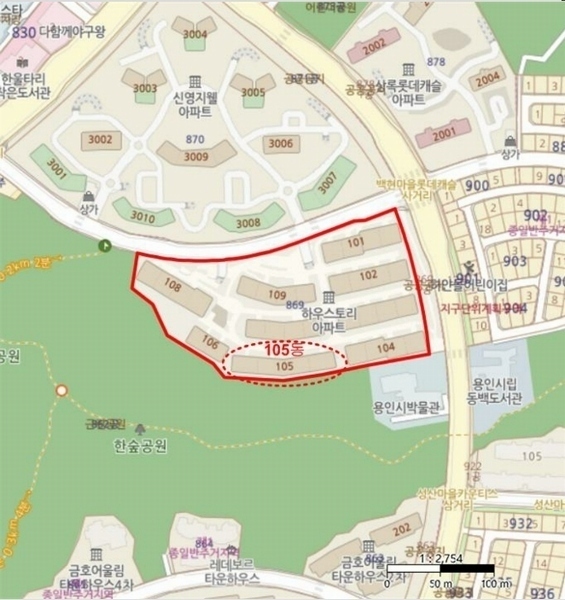 2024타경100496 경기도 용인시 기흥구 동백5로 62, 성산마을남광하우스토리 105동 3층 302호 다세대(빌라)[공급104평형] 경매 이미지