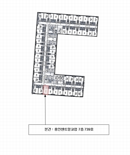 2024타경101239 경기도 용인시 처인구 중부대로 1216, 용인센트럴코업 7층 739호 오피스텔[계약16평형] 경매 이미지