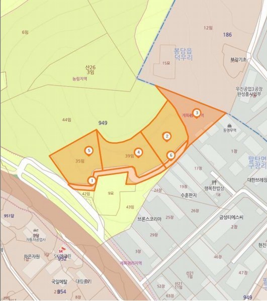 2025타경50567 경기도 화성시 팔탄면 구장리 949-41 임야 경매 이미지