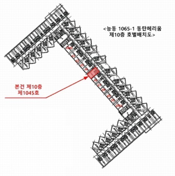 2025타경58834 경기도 화성시 동탄하나1길 61, 동탄헤리움 10층 1045호 오피스텔[계약14평형] 경매 이미지
