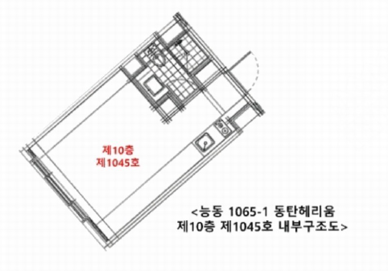 2025타경58834 경기도 화성시 동탄하나1길 61, 동탄헤리움 10층 1045호 오피스텔[계약14평형] 경매 이미지