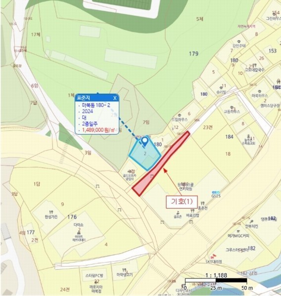 2024타경73464 경기도 용인시 기흥구 마북동 181-9 도로 경매 이미지