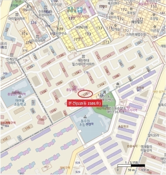 2024타경98012 경기도 수원시 영통구 권광로260번길 36, 현대힐스테이트아파트 115동 21층 2101호 아파트[공급47평형] 경매 이미지