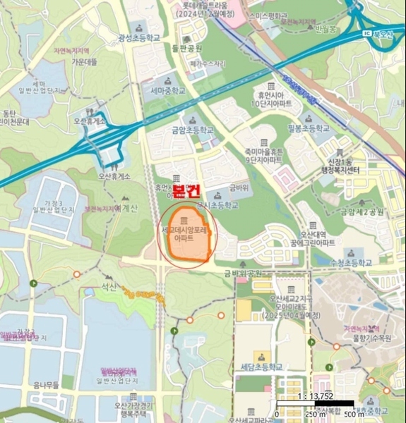 2024타경75491 경기도 오산시 여계산로 21경기도 오산시 여계○○○○, 세교데시앙포레 609동 18층 1803호세교데시○○ 아파트[공급38평형] 경매 이미지