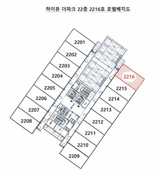 2024타경66060 부산광역시 부산진구 중앙대로 829, 하이뷰더파크 22층 2216호 오피스텔[계약13평형] 경매 이미지