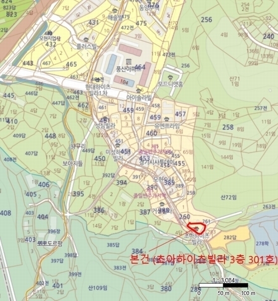 2024타경77640 경기도 용인시 처인구 모현읍 왕담로 126경기도 용인시 처인구 모현읍 왕○○○○, 초아하이츠빌라 3층 301호초아하이○○ 다세대(빌라)[공급16평형] 경매 이미지