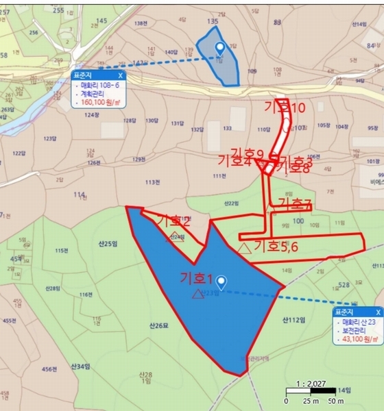 2024타경51846 경기도 화성시 서신면 매화리 100-8 임야 경매 이미지
